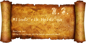Mlinárik Heléna névjegykártya